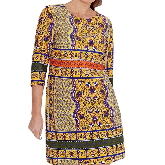Tile Print Tunic Dress - Picture 2 of 7